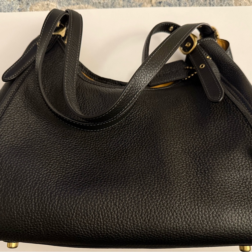 Coach Bella Black Leather Shoulder Bag - Picture 2 of 8